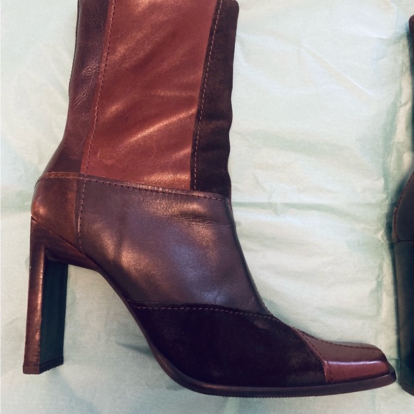 VTG STEVE MADDEN PATCHED LEATHER Y2K WOMENS SZ 7.5 - Picture 4 of 5